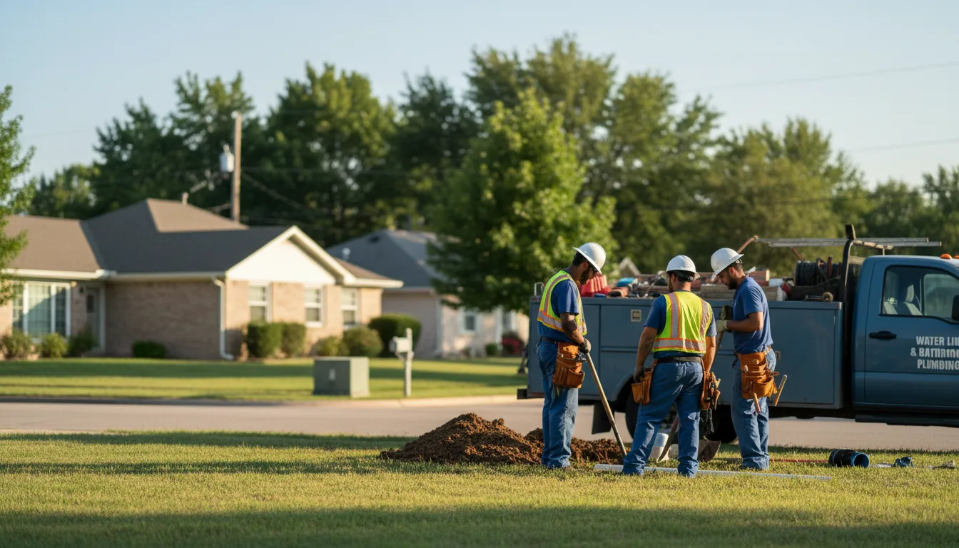 Residential water line and bathroom plumbing service in Belpre, KS